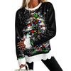 Women's Casual Lace Print Crewneck Sweatshirt Long Sleeve Pullover Top for Everyday Wear