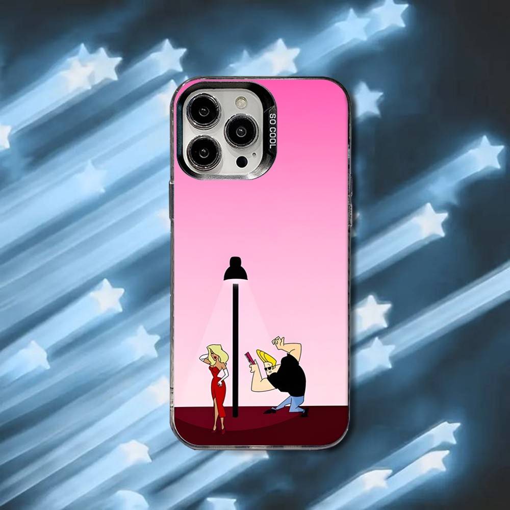 Cartoon J-Johnny Bravo Phone Case For iPhone 16,15,14,13,12,11,8,7,Pro,Max,Plus,Mini,XS,SE Black Matte Hard