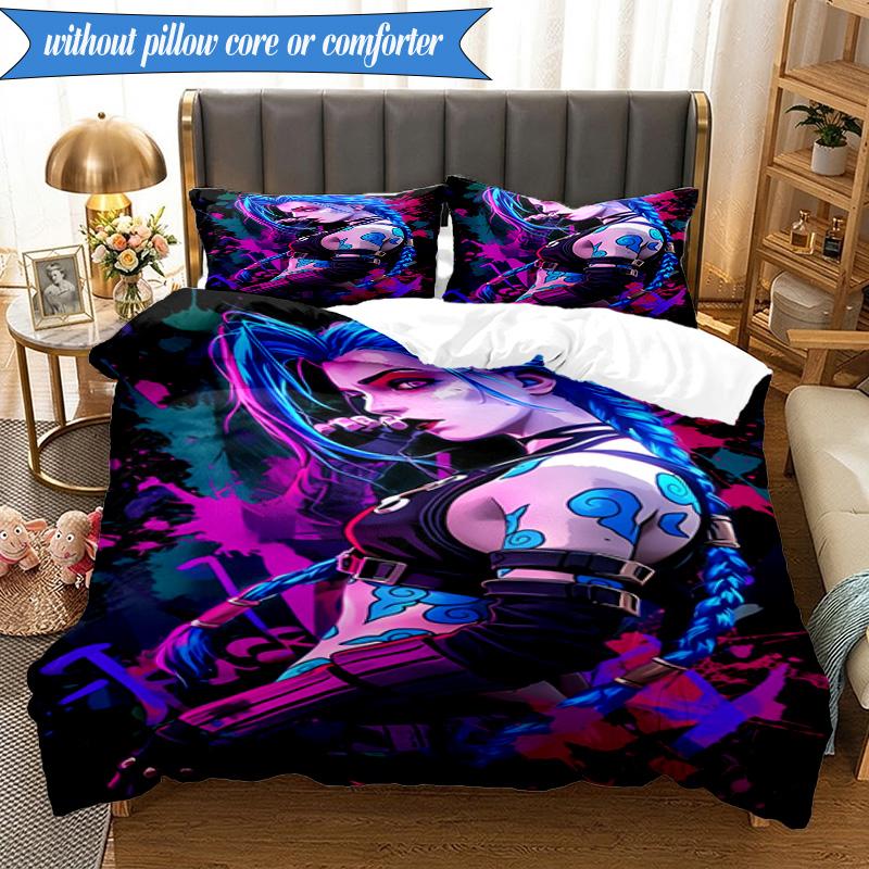 Fantasy Warrior Jing 3pcs K-pop music group Bedding set,Ideal for Bedroom, Dormitory,Including Duvet Cover And 2pcs Pillowcases,Fan gifts