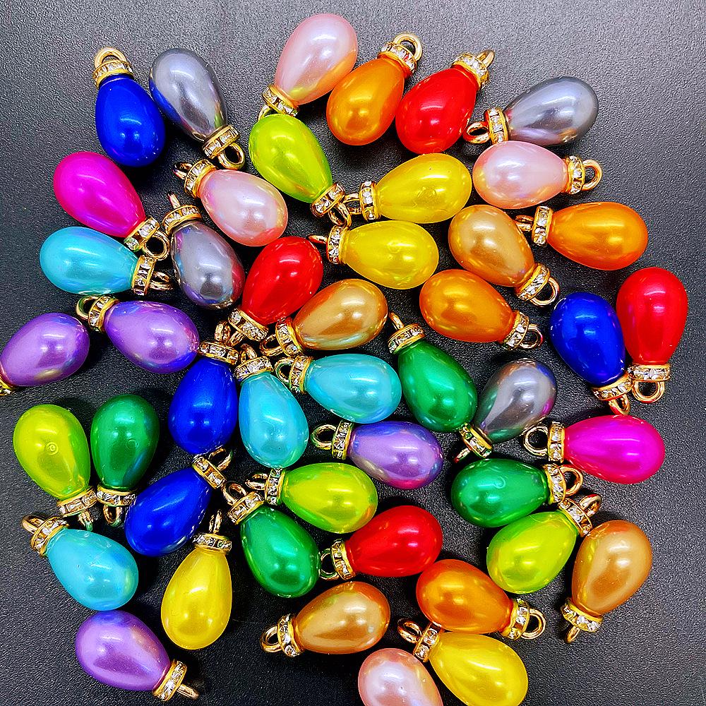 Lustrous Teardrop Imitation Pearl Pendant DIY Charm Jewelry Accessories
