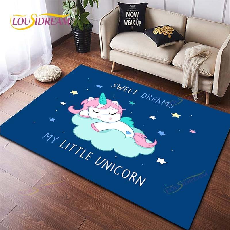 Cartoon Cute Unicorn Home Decor Bathroom  Soft Rugs Carpets for Living Room Rug for Kitchen on The Floor Mat Bedroom Mat