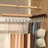 Solid Wood Eight-Hook Wave Clothes Hanger Round Stick Tank Top Hangers  for Home