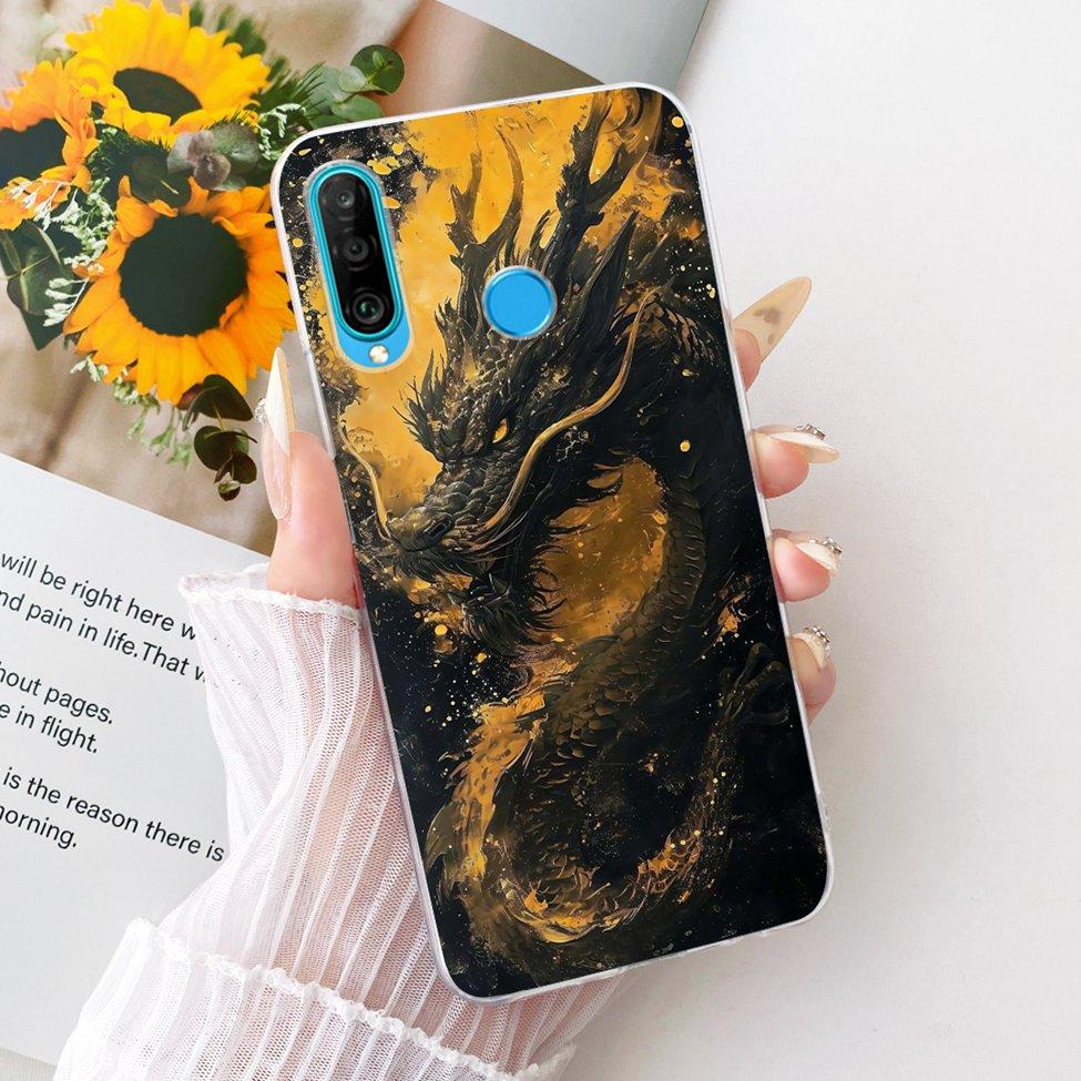 Transparent For Huawei P30 Lite Case Cover Cute Cat Fashion Butterfly Funny Painted Casing MAR-L01A MAR-L21A MAR-LX1A