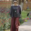 Hand-Painted Silk One-Shoulder Blouse for Women - 2024 Summer Collection