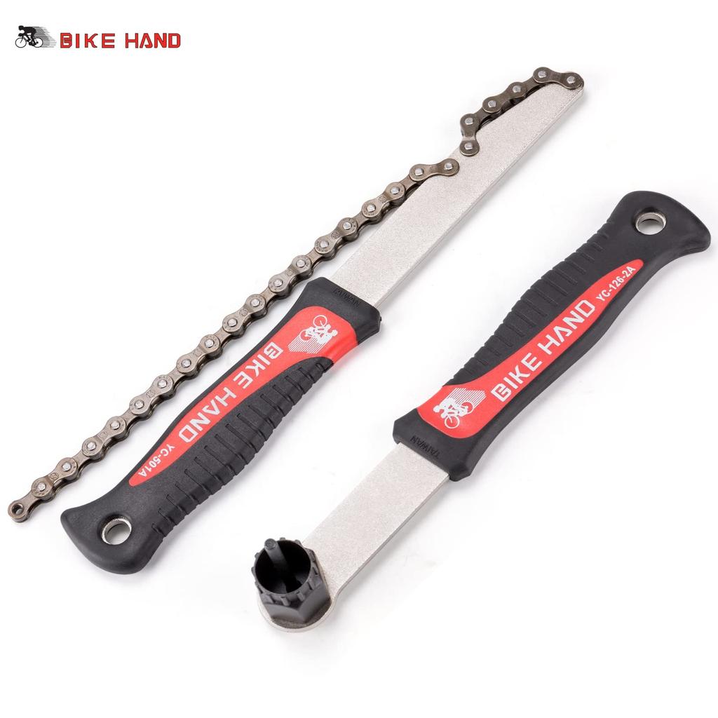 BIKE HAND Bicycle Sprocket Replacement Tool Compatible with Speed Sprocket Remover and Freewheel Set, 7-11 Remover, Black/Red
