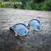 Kingseven Handmade Black Walnut Wood Men's Sunglasses Women Polarized Mirror Lens Sun Glasses Male UV400 Oculos W5517