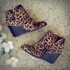 Leather autumn new women's short boots large size wedge heel high heel women's boots in stock