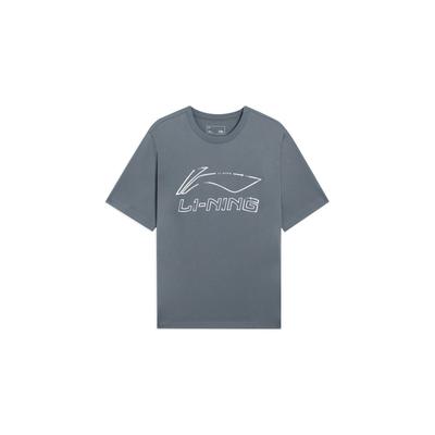 Sport Lifestyle Serie Logo Print Rundhals Gestricktes Kurzarm T-Shirt Herren Oberteile Donner-Grau AHSSA51-2