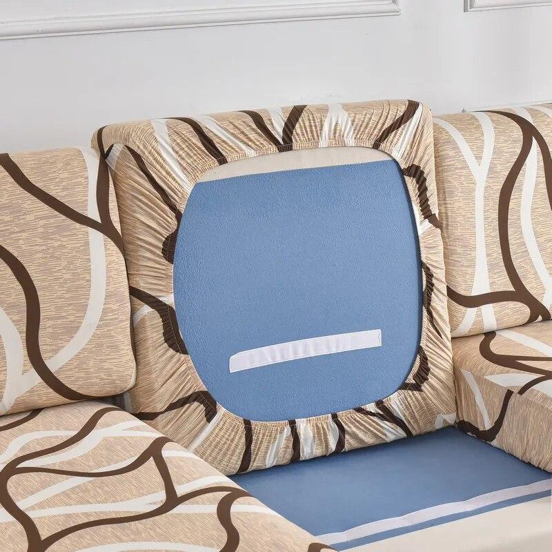 Stretch-bedruckter Stretch-Sofa-Sitzkissenbezug, Rückenlehnenbezug, Schutz für Couch, Sofabezug, L-Form, Chaselong-Schonbezüge