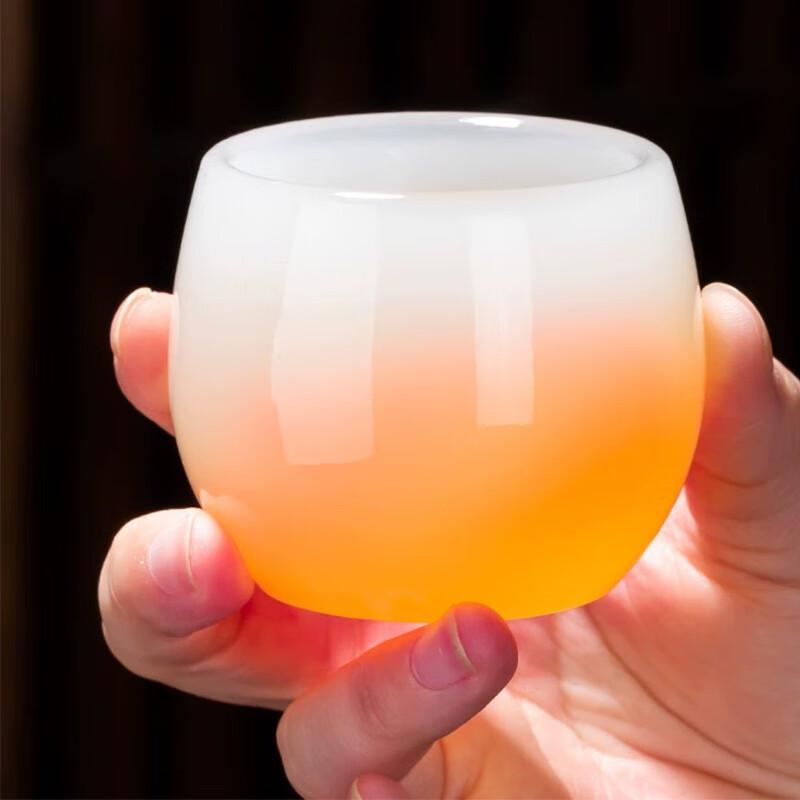 

Zhinianhua New Chinese White Glazed Glass Tea Cups (5-Pack)