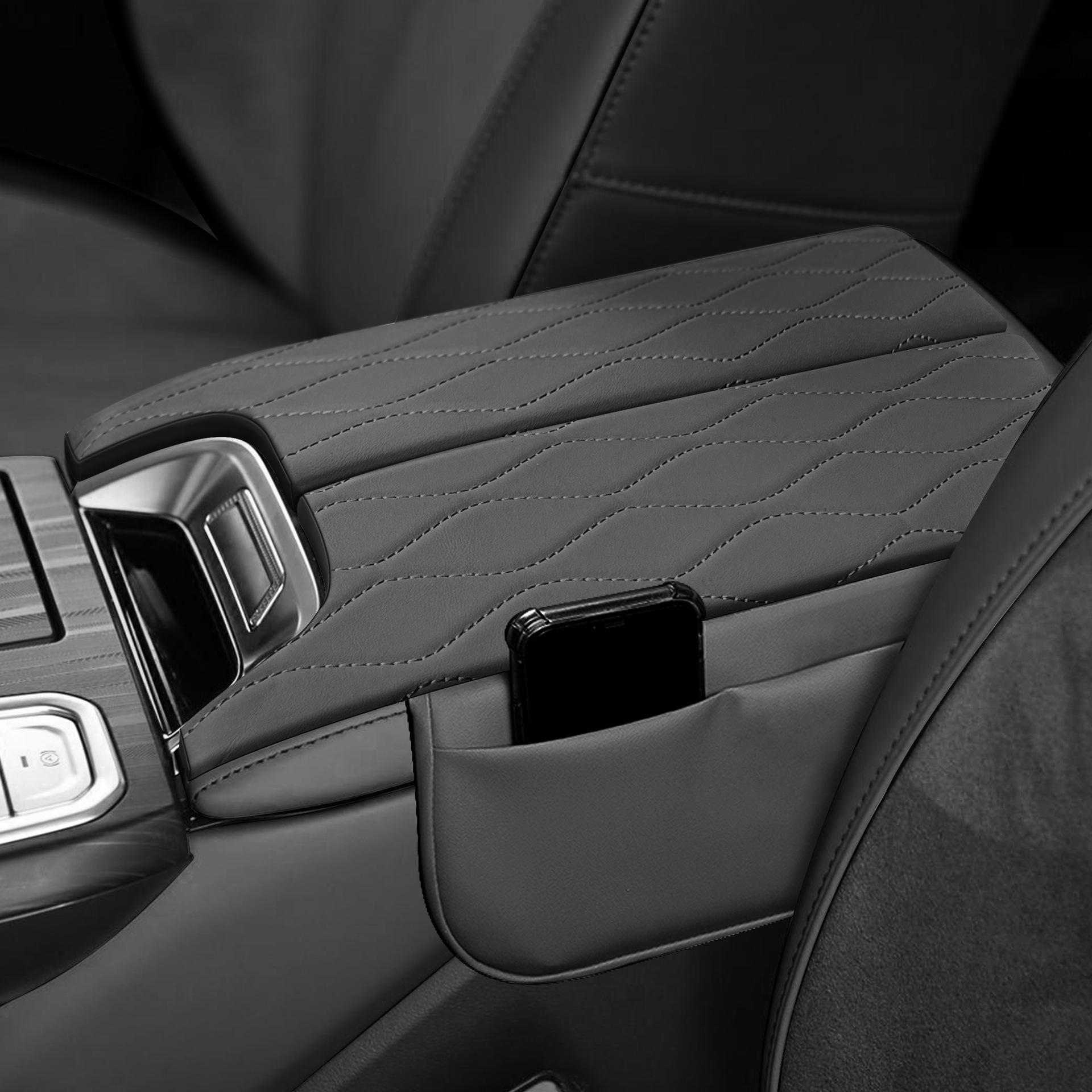 WEY Mocha Latte Center Console Armrest Cover with Storage Bag