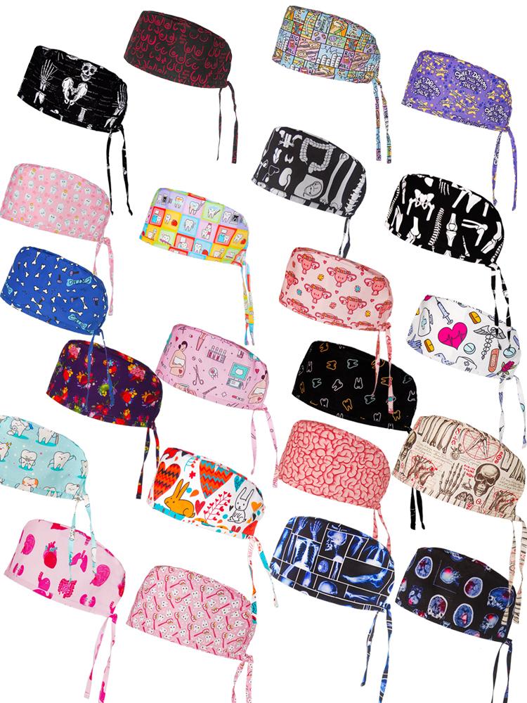 New Female Male Surgical Scrub Cap 100%Cotton Medical Nurse Doctor Hat Dentist Spa Lab Nursing Hats Unisex Hospital Surgeon Caps