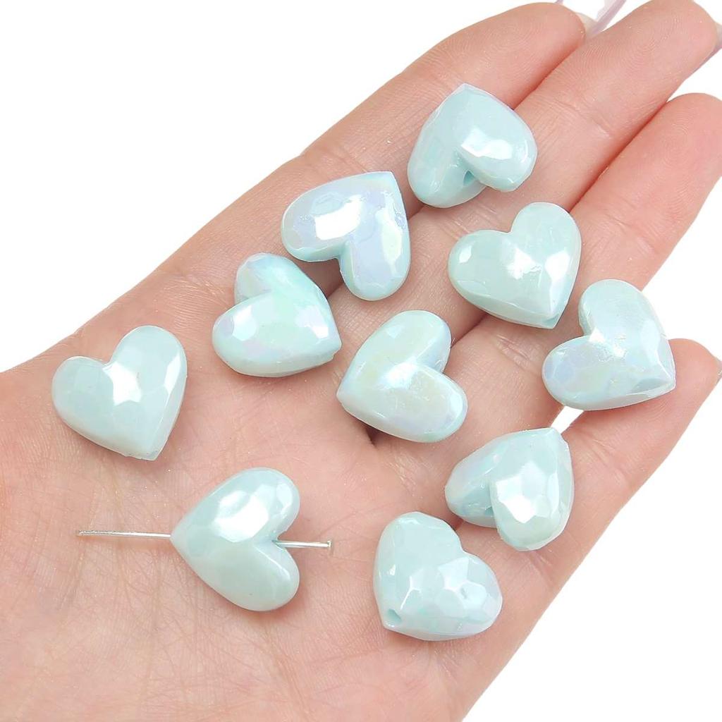 [19X17mm] Color-Plated Peach Heart Beads  Cream Heart-Shaped Beads DIY Handmade Jewelry Accessories
