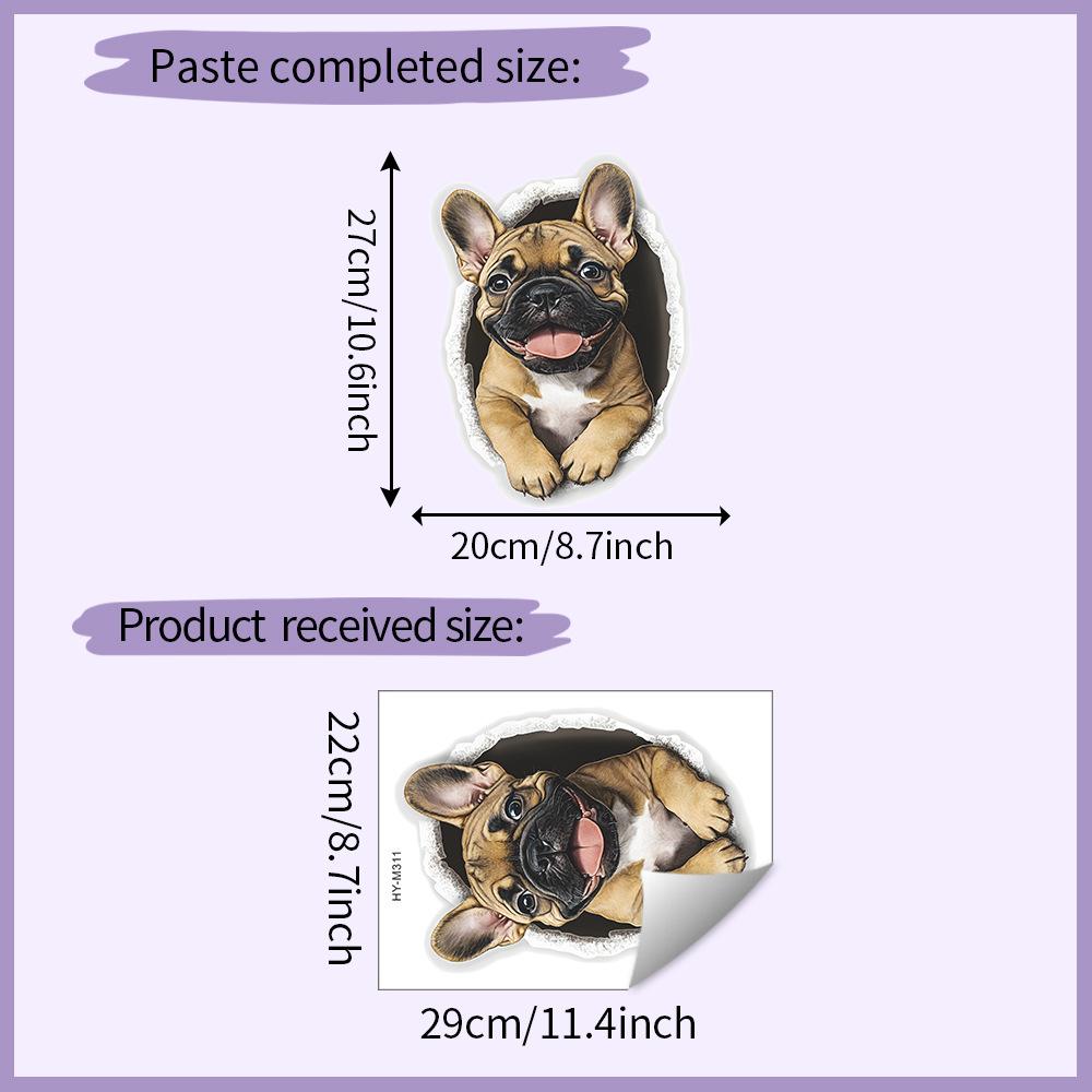 

Cute French Bulldog 3D Illusion Toilet Wall Sticker Self-Adhesive Removable Bathroom Funny Home Decor Art 22x29CM разноцветный