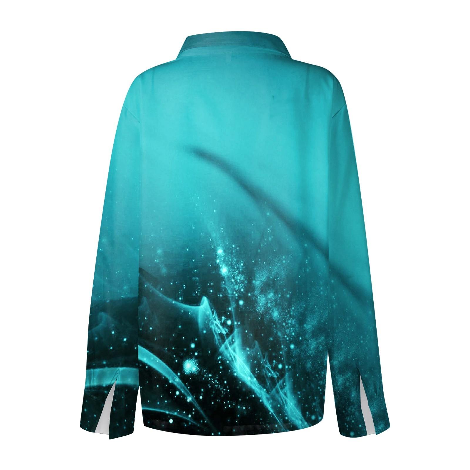 Женская рубашка-блузка с принтом и пуговицами — фото 4