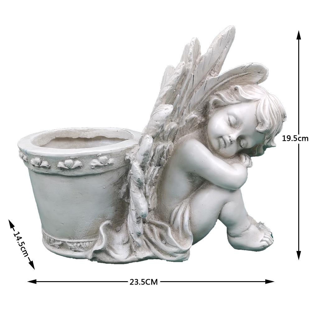 European Creative Angel Flower Pot for Succulents - Outdoor Garden Resin Sculpture Ornament