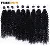 FREEDOM 22 24 26 Zoll Kinky Curly Synthetisches Haar Weave Extensions Ombre Braun Blond Hitzebeständige Faser Haarsträhnen