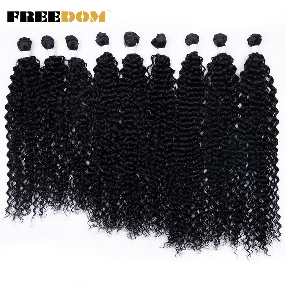 

FREEDOM 22 24 26 inch Kinky Curly Hair Synthetic Hair Weave Extensions Ombre Brown Blonde Heat Resistant Fiber Hair Bundles (as the picture,22 24 26 inches)