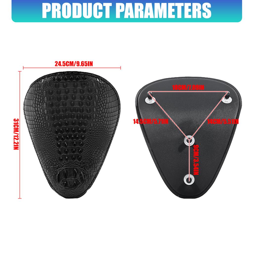Stylish Print PU Leather Motorcycle Seat Pad with Steel Springs Comfortable Spring Seat for Motorcycles Use Bikes