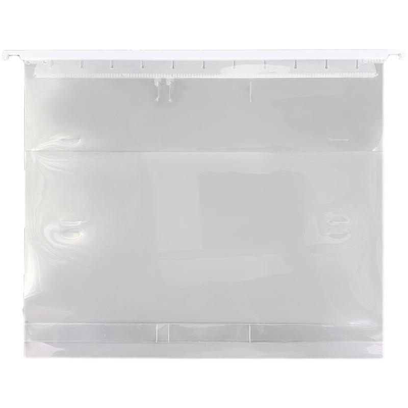 A4 Transparent Plastic Hanging File Folder with Clip Fastener