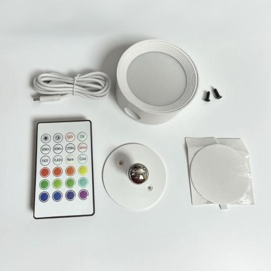 LED Wall Lamp Night Light with Remote Control Dimmable Rechargeable 360-Degree