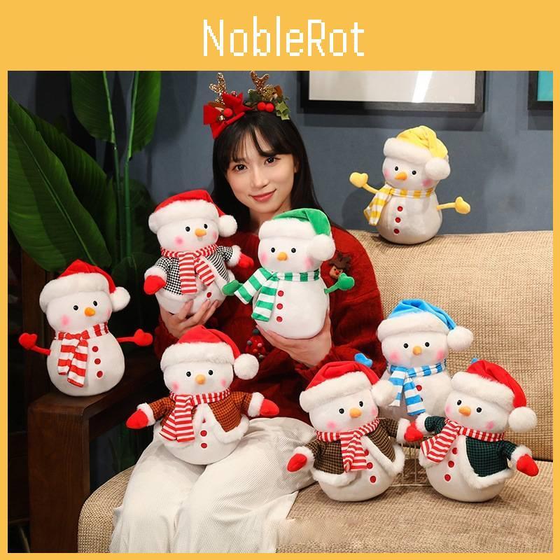 Adorable Plush Snowman Doll For Bedroom Decor Soft Stuffed Toy For Kids Christmas Gift
