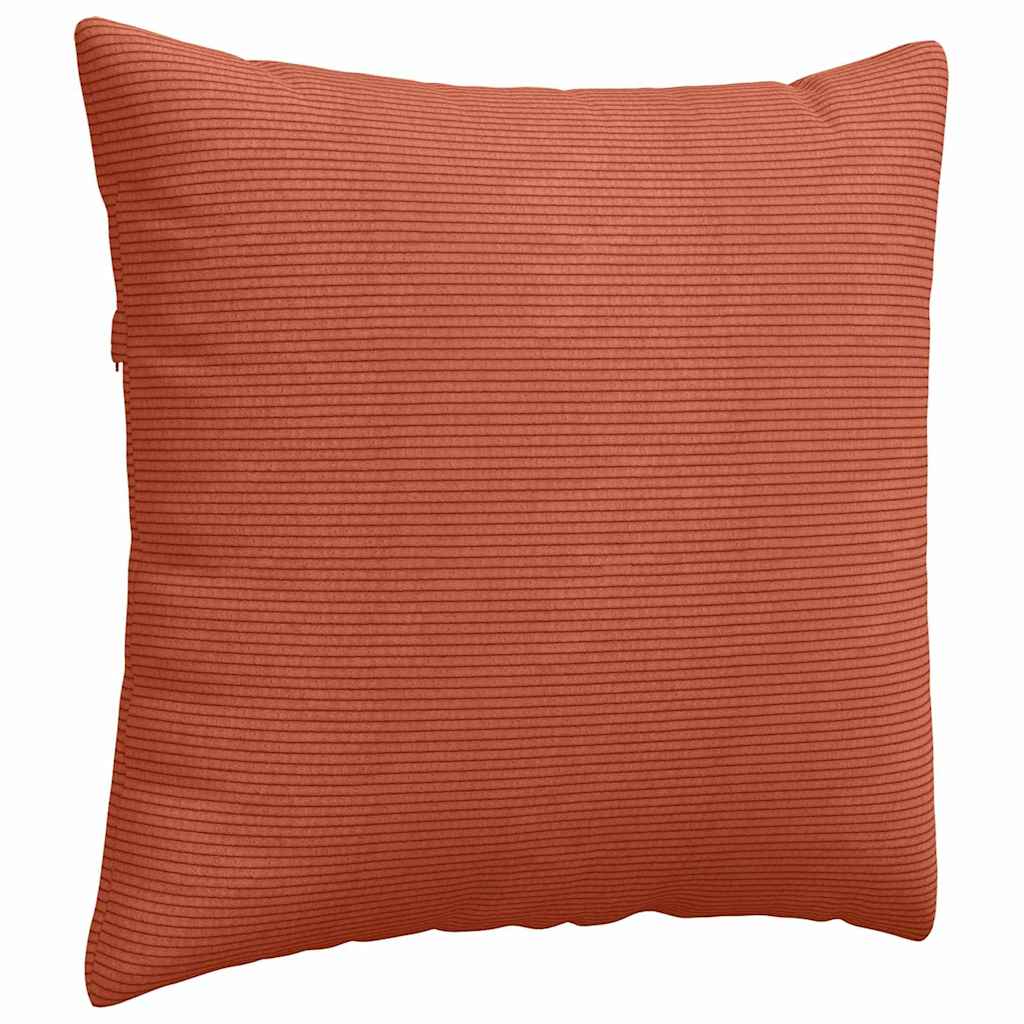 Sofa Cushions 2 Pieces Red Orange 45 X 45 Cm Corduroy Fabric
