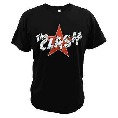 חולצת טי דגל הלהקה The Clash פאנק רוק להקה חולצת טי לגברים קולית קז'ואל קיץ נושמת 100% כותנה עליון