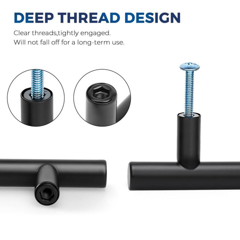 1Pc Black Handles For Cabinet And Drawer Stainless Steel Wardrobe Handles Kitchen Cabinet Pulls Drawer Knobs