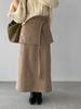Korean Style Fleece-Lined Slimming Midi Skirt for Women – Winter Versatile 0253