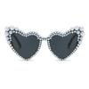 Fake Pearl Sun Glasses Women Heart Sunglasses UV400 Glasses Eye Sunglasses Unique Eyewears for Valentines Day Party