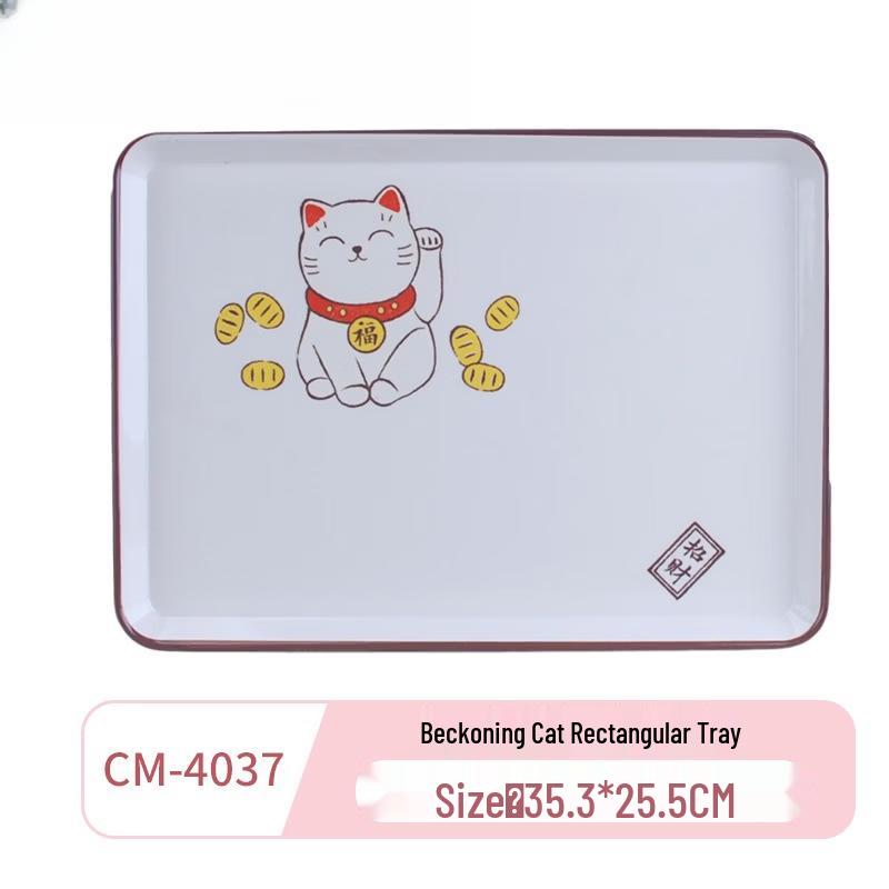 Lucky Cat Melamine Commercial Rectangular Tray