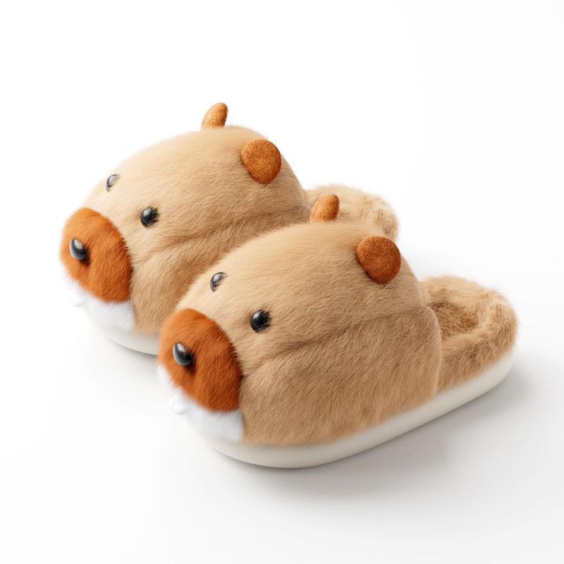 Puxi Family Cartoon Marmot Slippers Cute Fuzzy Cotton Slippers for Women Kids Cozy and Warm Home Footwear Kids 220 Size 34 2939₽