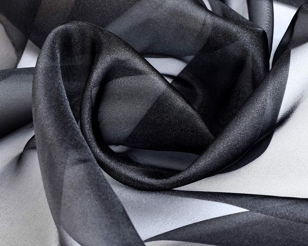 Polyester organza 140cm wide x 15m 2440 fabric, cut, 9. Black, (15m cut)