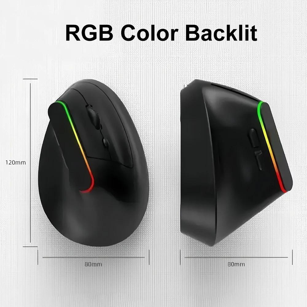 Mouse RGB Vertical 2.4G Mouse Wireless Mod Dual Mouse Bluetooth Mouse Ergonomic Mouse Mouse Reîncărcabil Mouse Silențios pentru PC Laptop