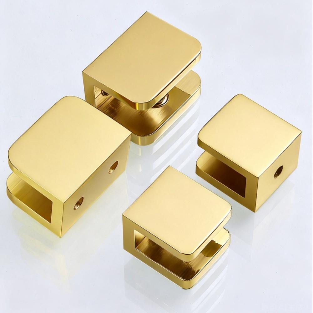 1pc Sturdy Brass Glass Clamp Fixing Bracket For Bathroom Shelves Wine Cabinets Glass Partitions Easy Installation