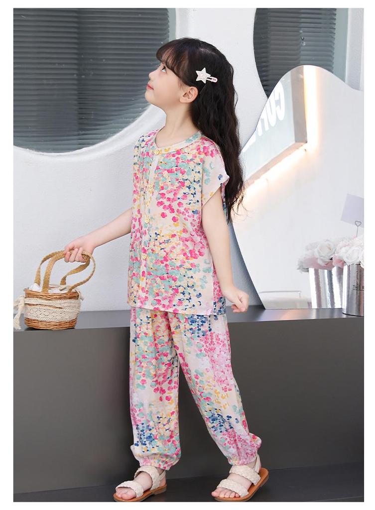 Kids' Lightweight Summer Joggers with Elastic Cuffs - Unisex Loose-Fit Casual Pajamas