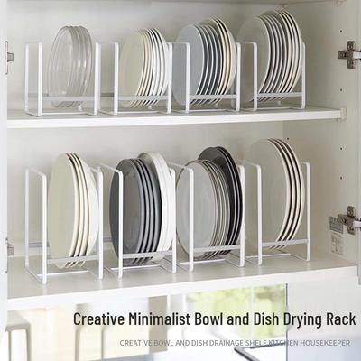 Japanese-Style Metal Dish Organizer: Cabinet Storage Rack for Plates, Bowls, Cutlery, and Chopsticks