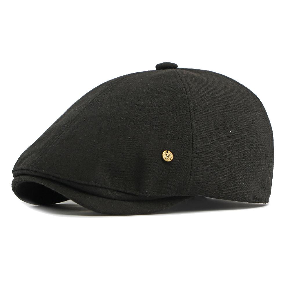 British Retro Beret Men Breathable Sunscreen Sunshade Hat Forward Cap чёрный
