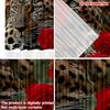 Flat Printing Happy Valentine Day Party Curtains Red Rose Cheetah Digital Printed Polyester Drapes Festive Set Of 2 Made
