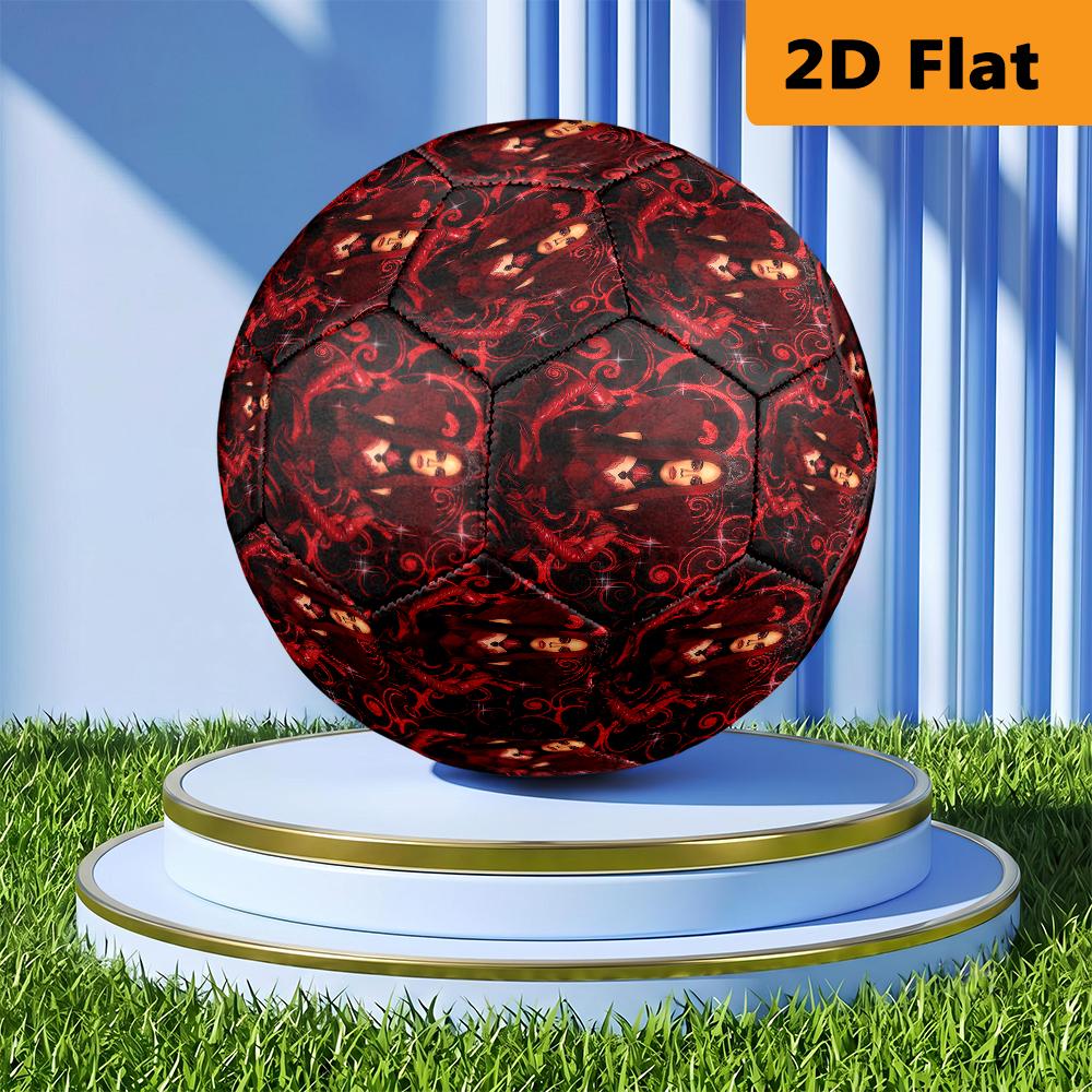 Descendants Rise Red Soccer Ball Suitable For Both Training And Competition High Elasticity Very Elastic