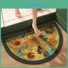 Semicircular Rubber Bathroom Mat With Antislip Features For Home Entrance
