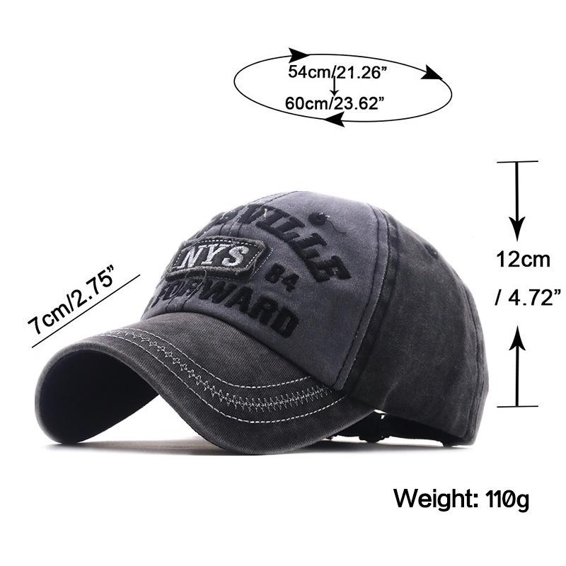 Hot-selling washed baseball cap NYS three-dimensional embroidery baseball cap old cap sun hat hip-hop trendy hat