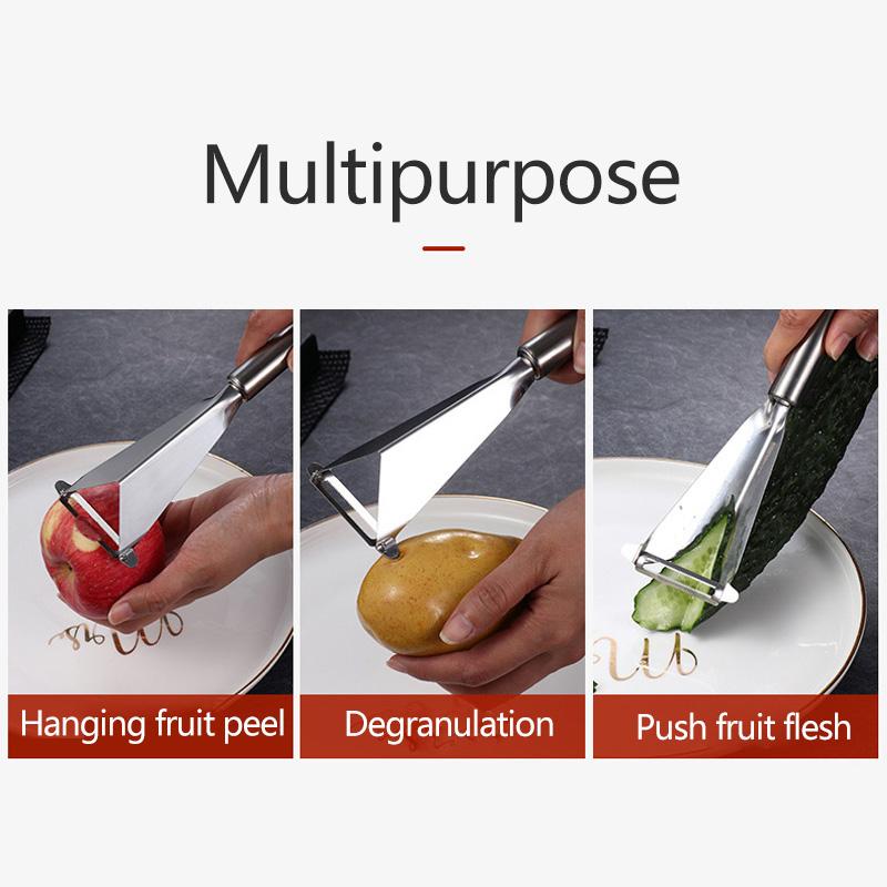 Fruchtschnitzmesser Dreieck Edelstahl Apfel Ausstecher Schälmesser Schaber DIY Obstplatte Schnitzklinge Heimküchenwerkzeuge