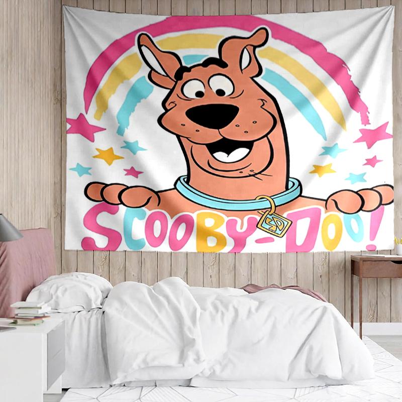 Scooby-Doo Print Tapestry, Backdrop, Easy Setup, Ideal for Bedroom, Office & Living Room, with Aesthetic Wall Hanging Decor.