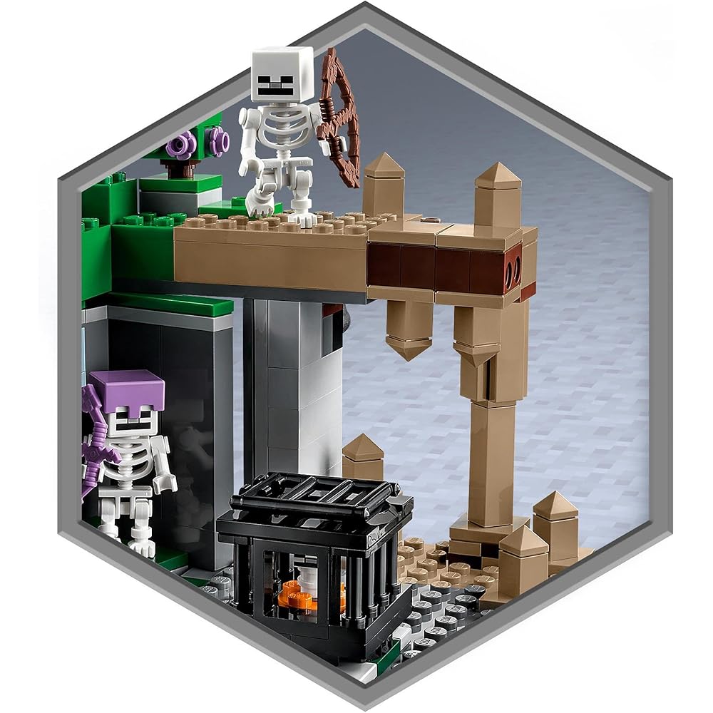 LEGO Minecraft Skeleton Cave Building Set 21189 for Kids Ages 8-10, Creative Toy Blocks
