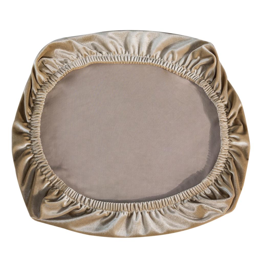 Stretch Velvet Covers Universal Stool Wedding Rome Decor Khaki