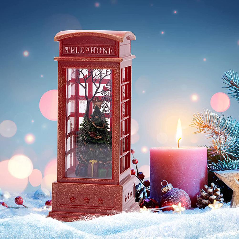 Jul Telefonkiosk Lysende Lanterne Jul Snøende Lanterne For Julebord Stue