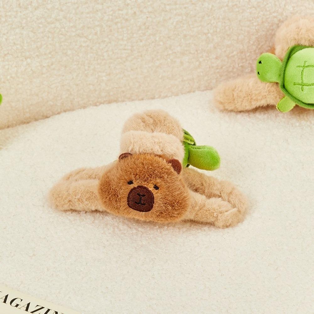 Turtle Capybara Shark Clip Plush Large Intestine Hair Rope Large Hair Loop  Daily