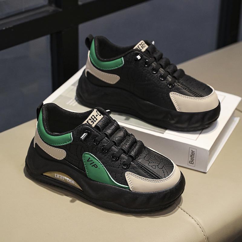 

Autumn fashion versatile classmates breathable leather elastic band men s and women s board shoes platform comfortable sports and leisure shoes 32